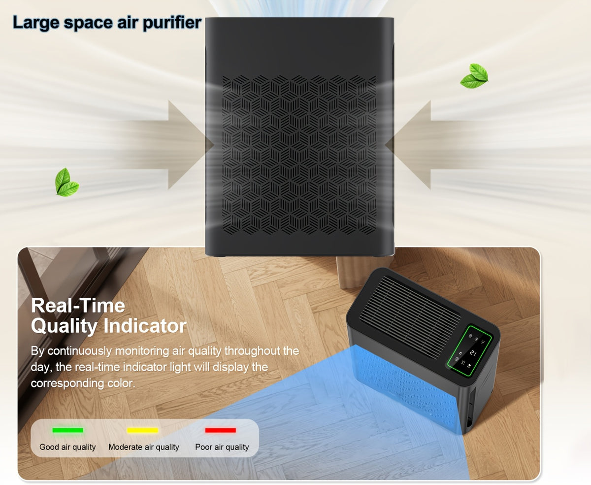 Air Purifier, Home Large Space Air Purifier Up to 1095 Square Feet, PM 2.5 Display Air Quality Sensor, Automatic Mode, Timer, HEPA Air Purifier to Improve Indoor Air Quality, Suitable for Home, Office And Family Room, Gift for Father's Day