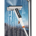 3-in-1 Window Squeegee Kit with Spray and Wiping Head, Metal Pole Glass Cleaning Tool for High Windows Shower Doors and Car Windshields