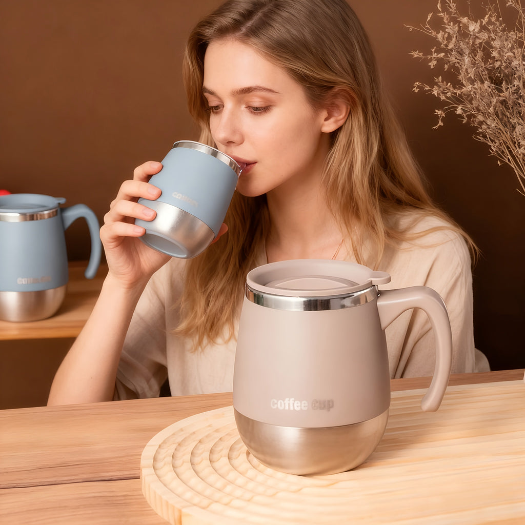16.91oz Stainless Steel Insulated Coffee Mug with Lid, Double-walled Vacuum Insulated, Suitable for Hot And Cold Drinks, Ideal for Home, Outdoor, Camping, Birthdays, Holidays, Thanksgiving, Christmas, And Halloween Gifts.