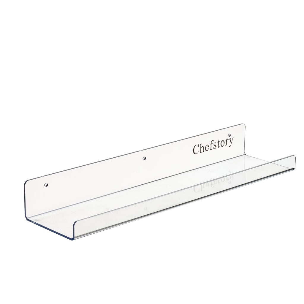 Chefstory 8/16 Pack Acrylic Floating Shelves | 15 Inchx4 Inch Wall Hanging Display Shelf Organizer for Bathroom, Bedroom, Living Room, Kitchen, Room Decor, Clear