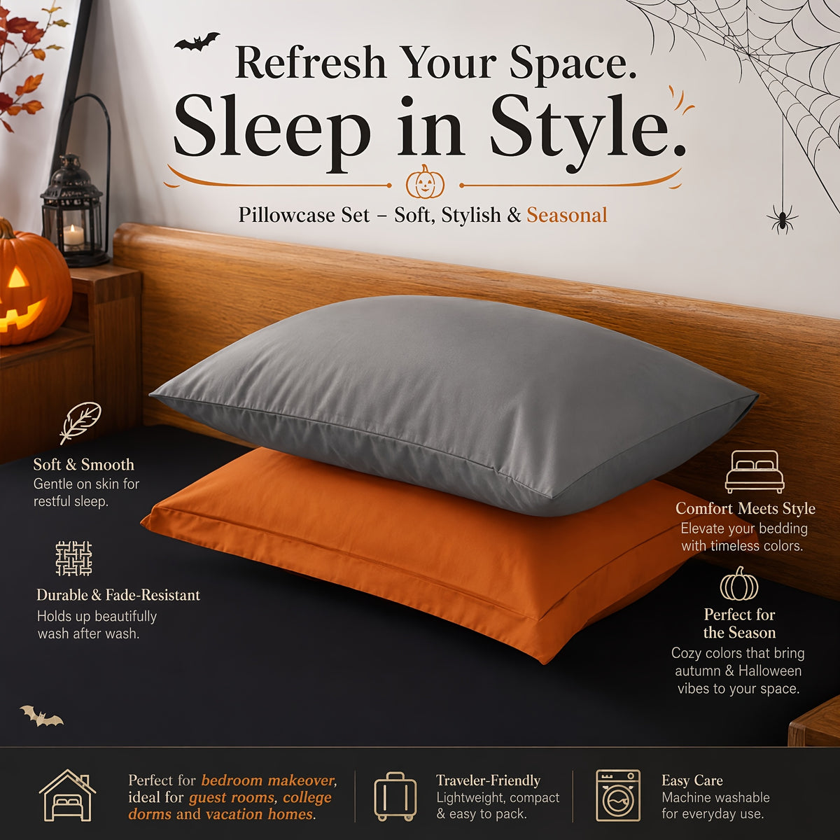 Cosybay 7 Piece Luxurious Comforter Set Queen/King/Full Size, Bed In A Bag Bedding Includes 1 Comforter, 1 Bed Sheet, 1 Fitted Sheet, 2 Pillowcases, 2 Pillow Shams, Soft Complete Bedding for Home Hotel, Perfect for Halloween Holiday, Birthday