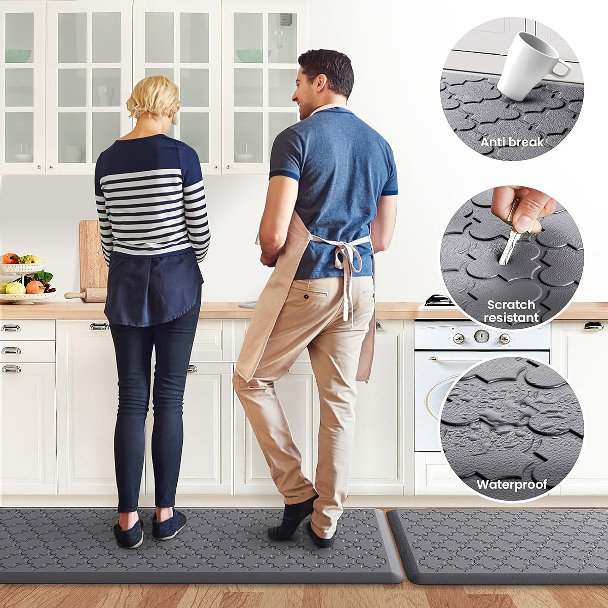 1pc Cushioned Foam Floor Mat, High Quality Non-Skid Ergonomic Comfort Foam Rugs, Standing Mat for Kitchen, Floor, Office, Sink, Laundry