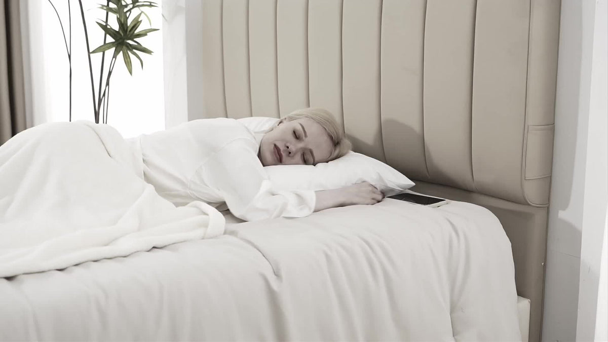 Mattress Gap Filler Pillow with Removable Cover, Triangular Headboard Bed Wedge in White or Grey for Twin, Full, Queen and King Bedrooms