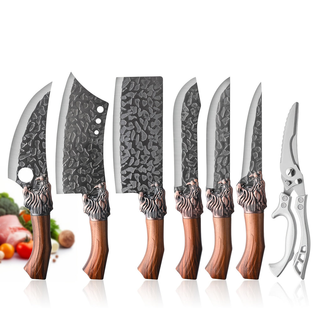 3/6/7pcs Professional Kitchen Chef Knife Set, Knife, Hotel Gift Visit, Outdoor Camping Car Knife Set, Chef Knife Utility Knifeing Knife Slicing Knife Fish Knife Butcher Knife Kitchen Scissors Boning Duck Fish Scissors