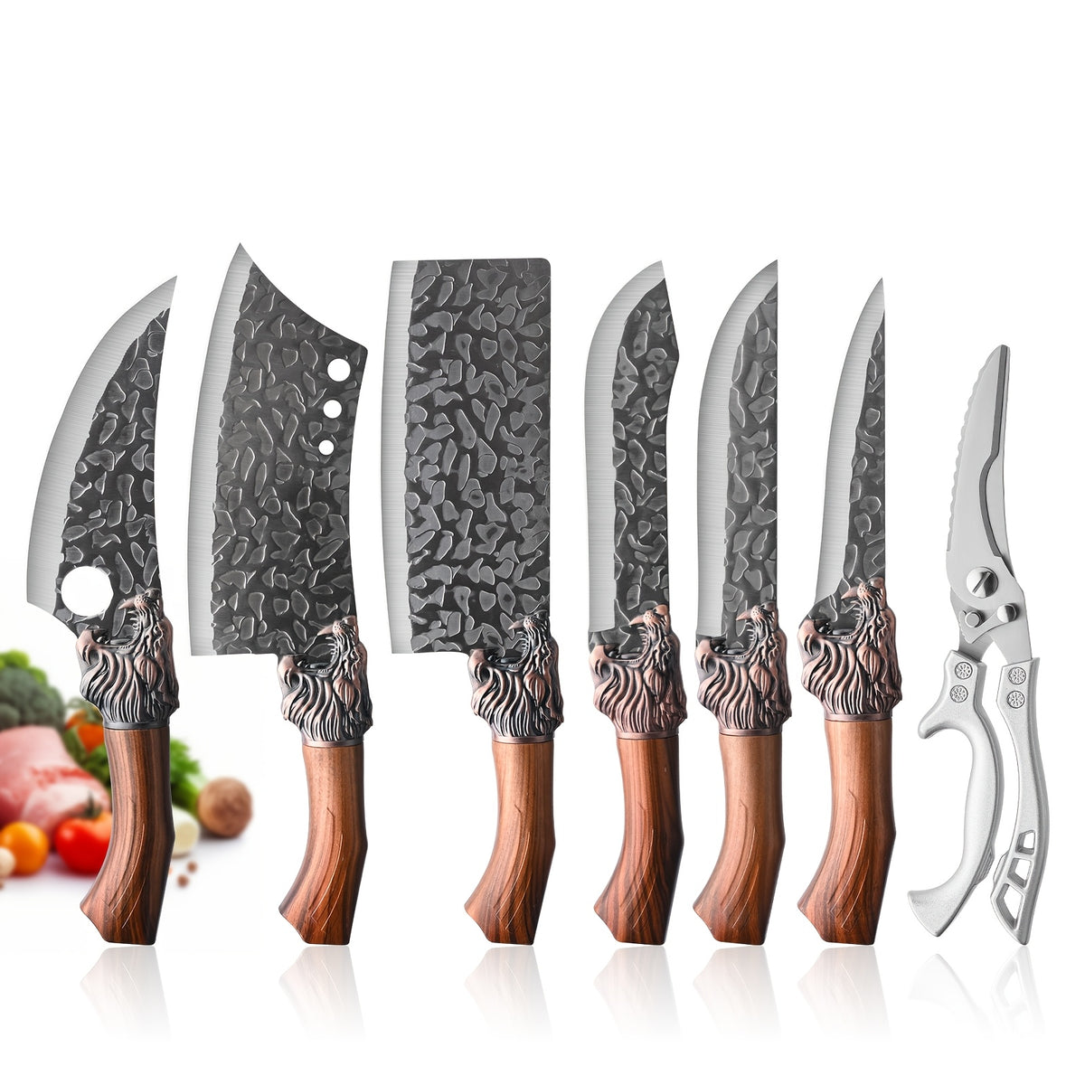 3/6/7pcs Professional Kitchen Chef Knife Set, Knife, Hotel Gift Visit, Outdoor Camping Car Knife Set, Chef Knife Utility Knifeing Knife Slicing Knife Fish Knife Butcher Knife Kitchen Scissors Boning Duck Fish Scissors