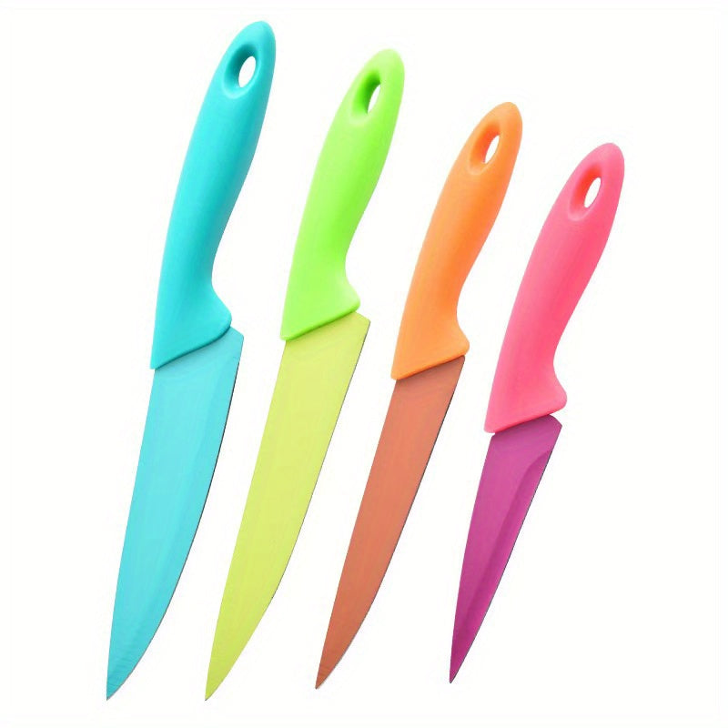 4pcs Ultra Sharp Kitchen Knives | 3 Inch Peeling Knife, Fruit and Vegetable Knife, German Steel Blade, PP Plastic Handle