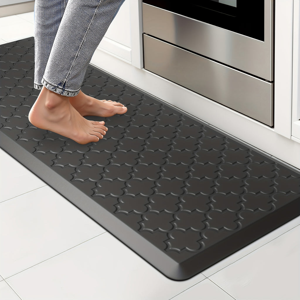 Kitchen Mat- Anti Fatigue Mats for Kitchen Floor- Non Slip Cushioned Rugs for Standing, Kitchen, Floor, Office, Sink, Laundry Room, Black