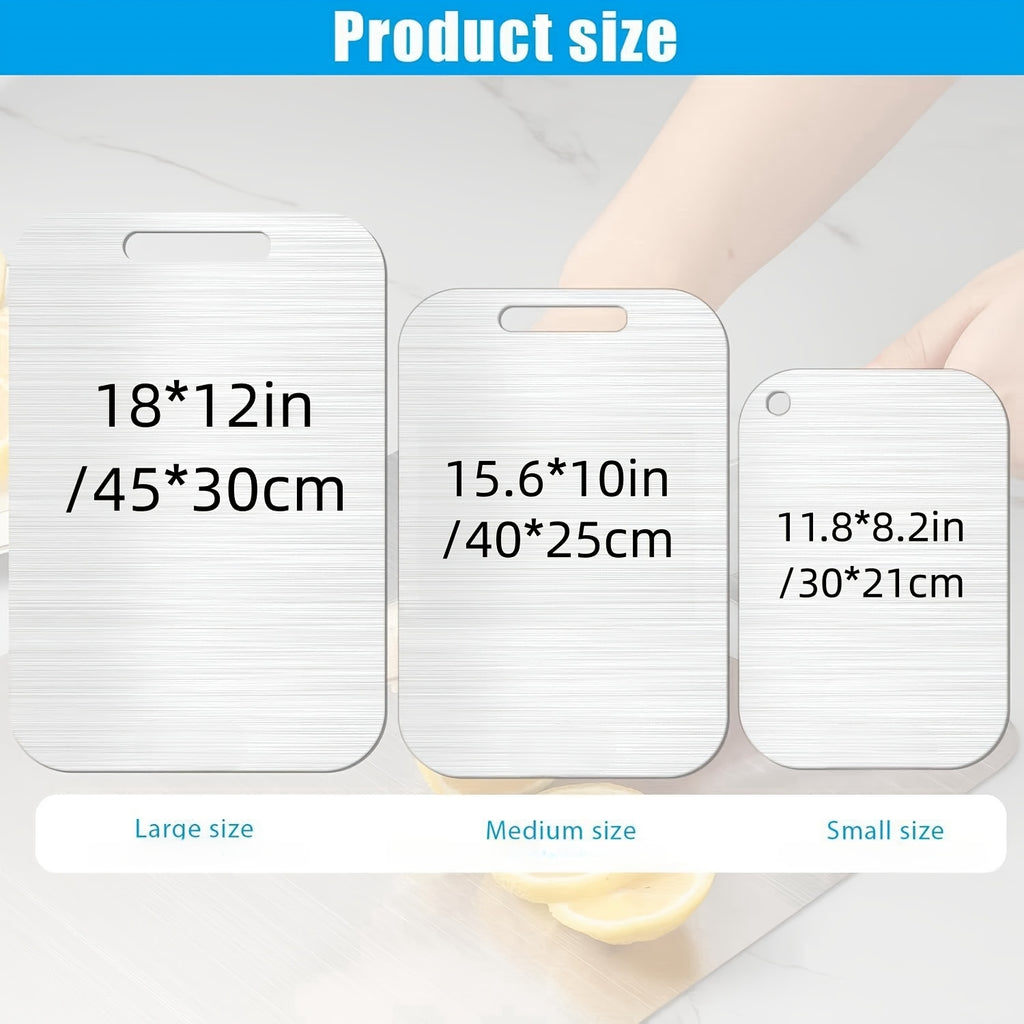 Titanium Cutting Board for Kitchen, 2025 New Upgrade 100% Pure Titanium Cutting Boards 3pcs, Large/Medium/Small Cutting Board, Double Sided Durable Metal Cutting Board