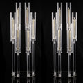 Clear Acrylic Candelabra, 26.8 Inch Six Arm Candle Holder for Electronic Candles Only, Wedding Table Centerpieces in 2, 4, 10 or 12 Piece Sets