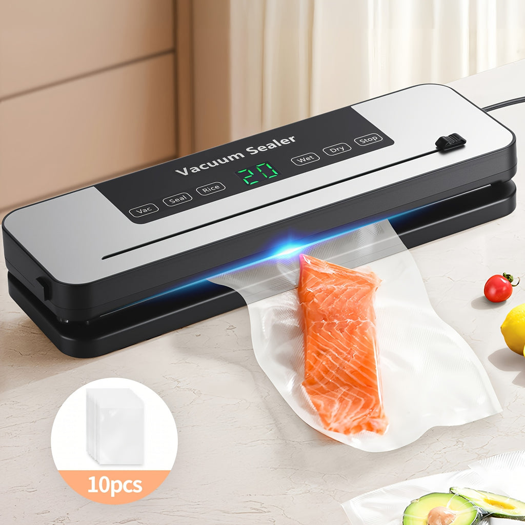 65000 PA Commercial Vacuum Sealer Machine System with 10 Free Bags, Dry/Moist Modes, 6-In-1 Sealing Machine for Storage And Sous Vide, Automatic Sealing Machine, Modern Vacuum Sealer
