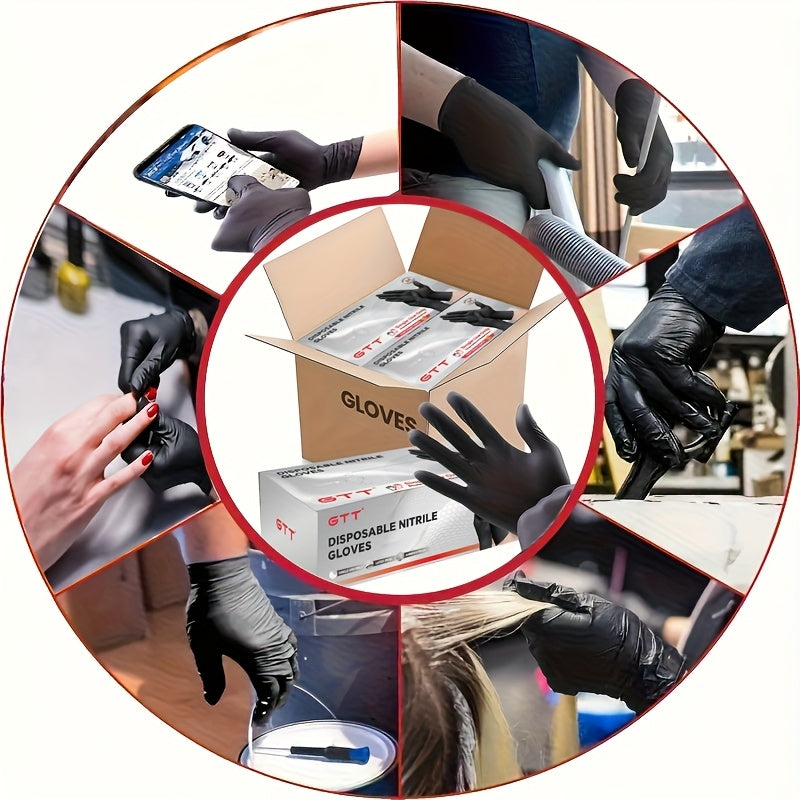 Black Nitrile Disposable Gloves, 200 Count Packaging, 6 Mils Thickness, Flexible And Form-Fitting, Chemical, Grade -Free, Maintenance Team Use