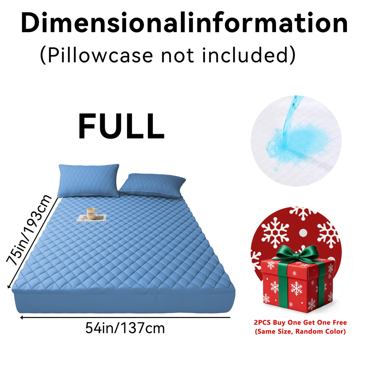 Buy One, Get One Free, 2pcs (Any One Color + Another Random Color) Non-Slip Mattress Protector, Luxury Bed Cover With Deep Pocket, Bed Bug Mattress Protector, Queen And King Sizes, Suitable For Hotel, Dorm Essentials, Father'S Day Gift For Family An