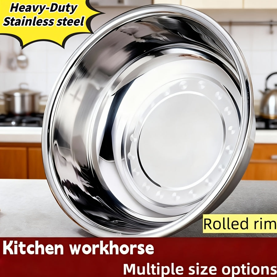 40cm/15.74" & 36cm/14.2" Extra Large Stainless Steel Mixing Bowls Heavy-Duty Deep Prep Basin For Cooking, Baking, Salad Dough | Rustproof, Dishwasher Safe Kitchen Essentials