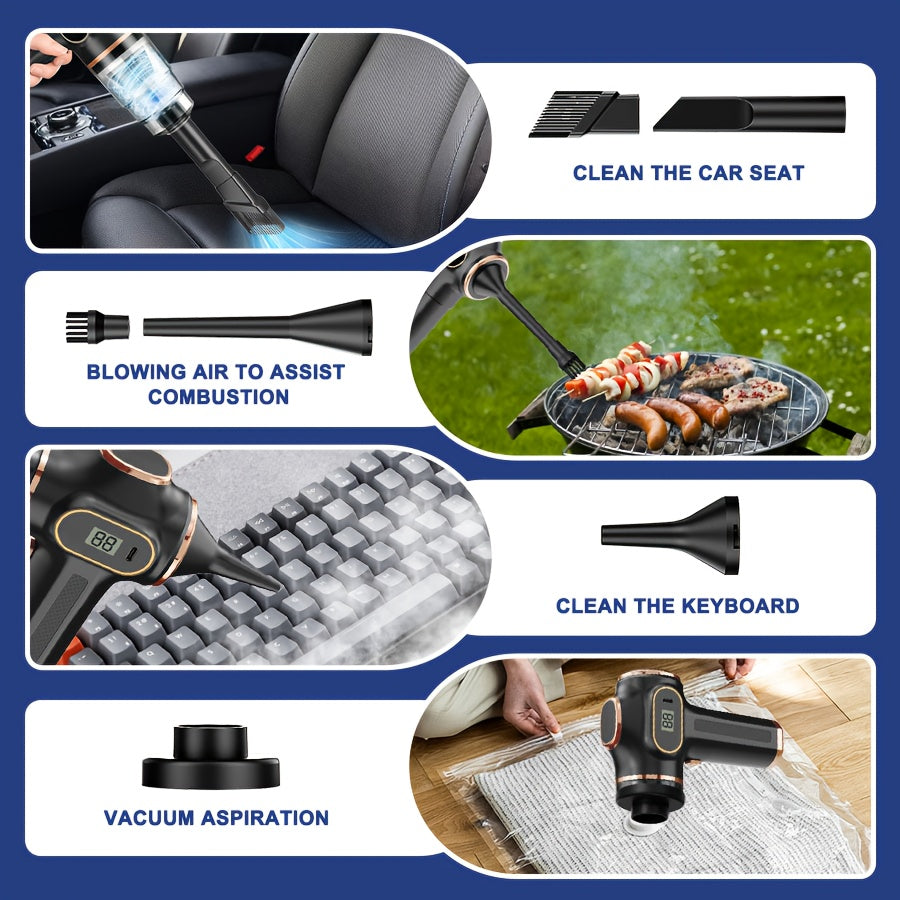Cordless Handheld Vacuum Cleaner for Car, Home & Pet Hair Cleanup, Type-C Charging with Listed Digital Display and Washable Filter, Model Options