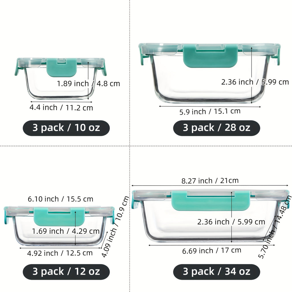 24pcs (12 Lids+12 Glass Bowl) Borosilicate Glass Food Storage Containers with Airtight Lids, Ideal for Meal Prep, Lunches - Microwave and Dishwasher Safe