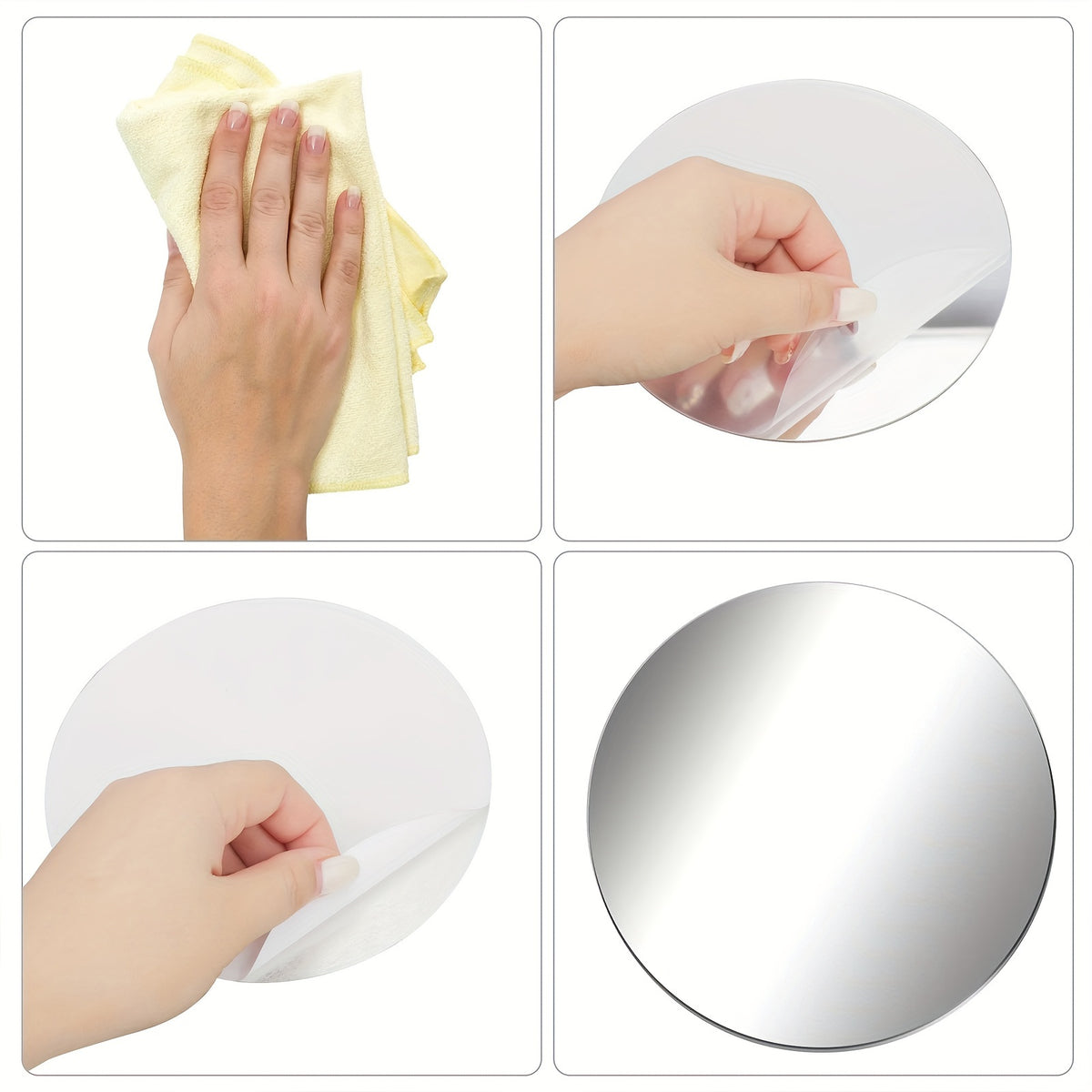 50pcs 3D Mirror Wall Stickers, Self-Adhesive Round Acrylic Wall Decals with Multiple Sizes, Home Art Decor for Bedroom, Bathroom & Office