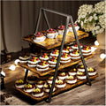Wooden Cupcake Display Stand, 3-Tier Dessert Shelf with Single and Two-Piece Options for Wedding Buffets, Birthday Parties and Family Celebrations