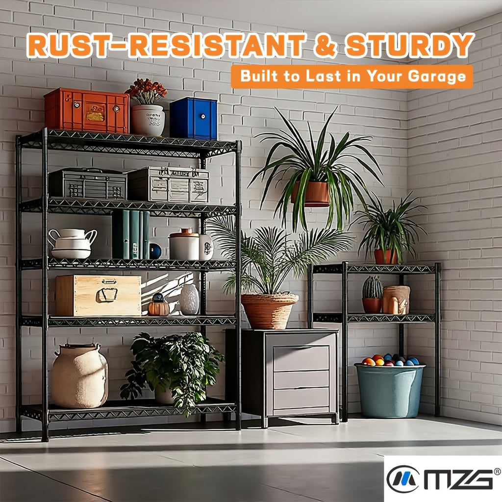 MZG 2000/1600/1000 Lbs 5/4/3 Tier Storage Shelving Steel Heavy Duty Multi-Tier Utility Shelving Unit Steel Organizer Wire Rack For Home, Kitchen, Office, Garage Standing Baker'S Racks, Room Decor Shoe Hat Organizer Bathroom Accessory Dresser Laundry