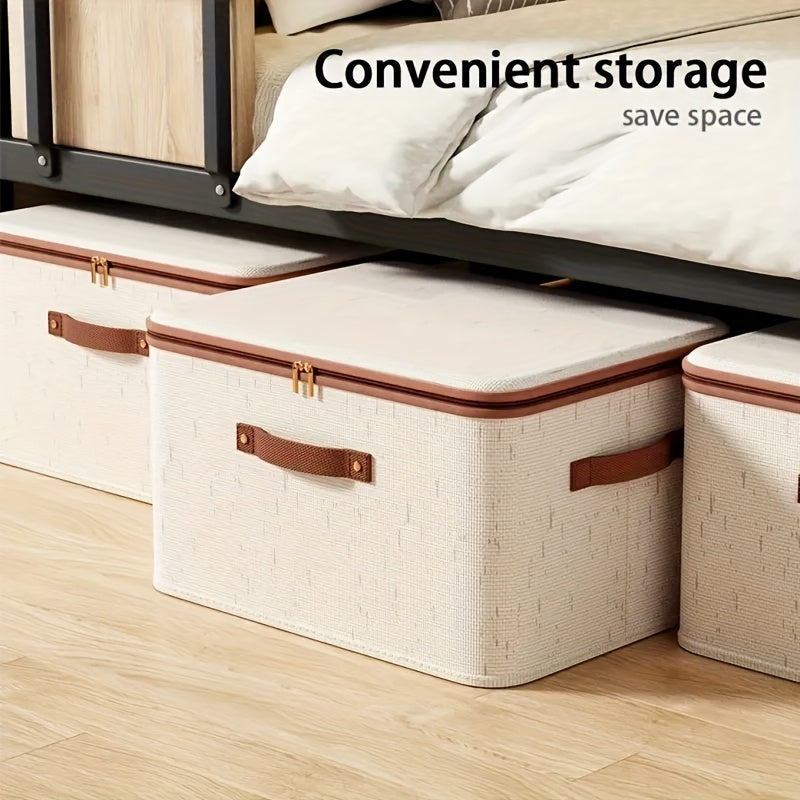 2-Pack Foldable Storage Bins with Lids - Large Capacity, Space-Saving Organizer for Clothes, Blankets, Books, Under-Bed Storage