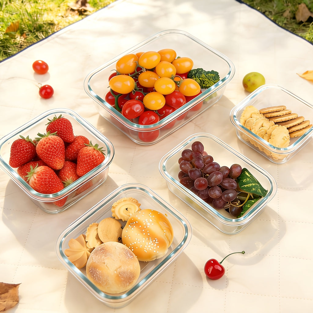 16pcs (8 Lids And 8 Containers) Sealed Glass Food Storage Containers, Lunch Boxes, Microwave Ovens, Ovens - Perfect for Salads, Fruits, Vegetables, And Sandwiches, Lunch Boxes | Sealed Storage | Durable Glass, Food Storage Containers