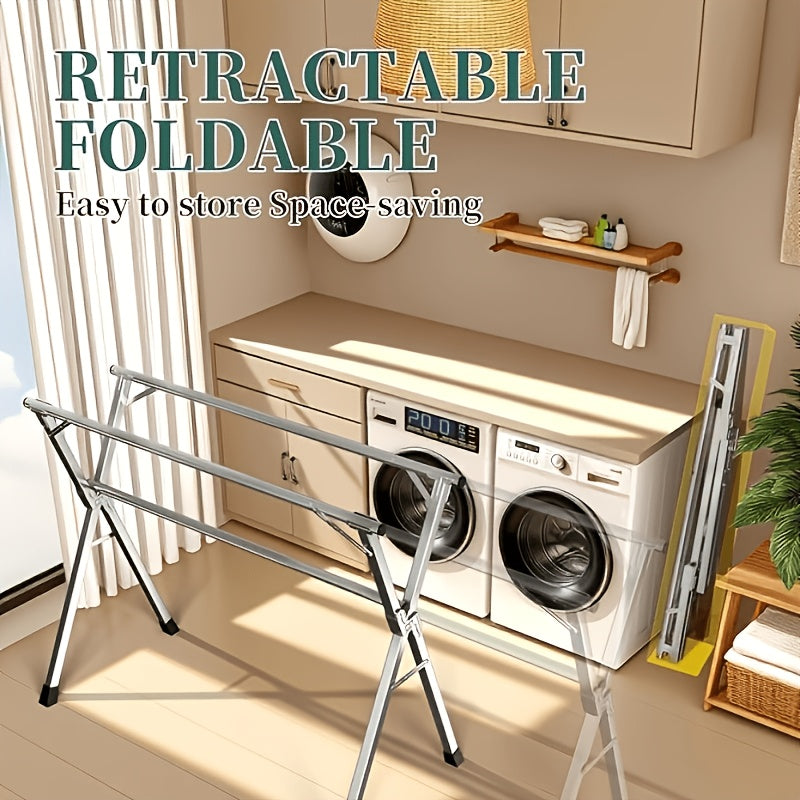 A Versatile Clothes Drying Rack Available in Three Sizes, 63", 78.7" And 95", Designed for Both Indoor And Outdoor Use. This Durable Metal Rack Is Collapsible And Features a Heavy-Duty Stainless Steel Clothesline, Drying Racks