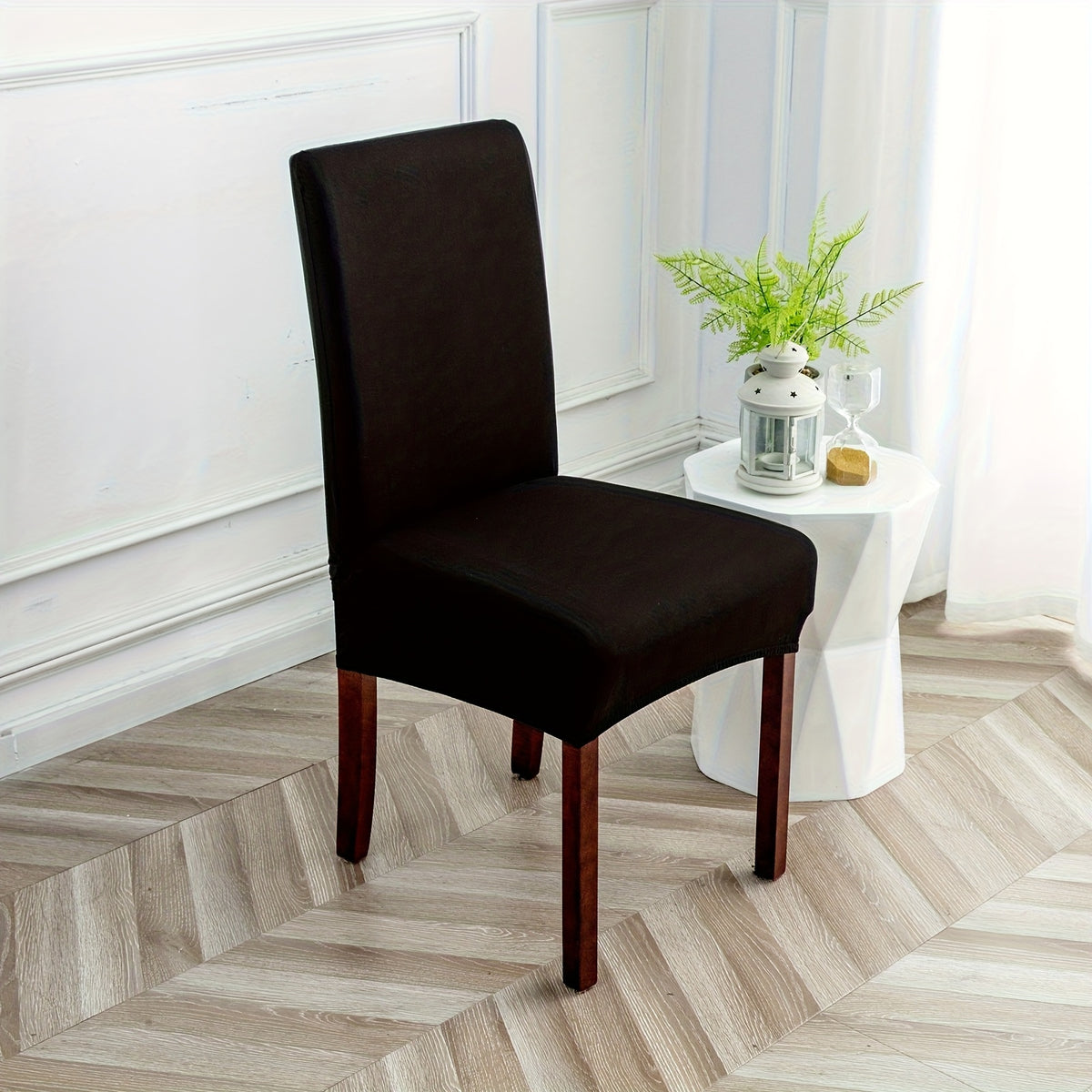 4pcs Set/6pcs Set Milk Elastic Home Kitchen Dining Chair Slipcover, Chair Cover, Furniture Protector For Wedding Office Living Room, Easy To Install, Suitable For Any Dining Chair.Halloween Gift, Halloween Home Decorations