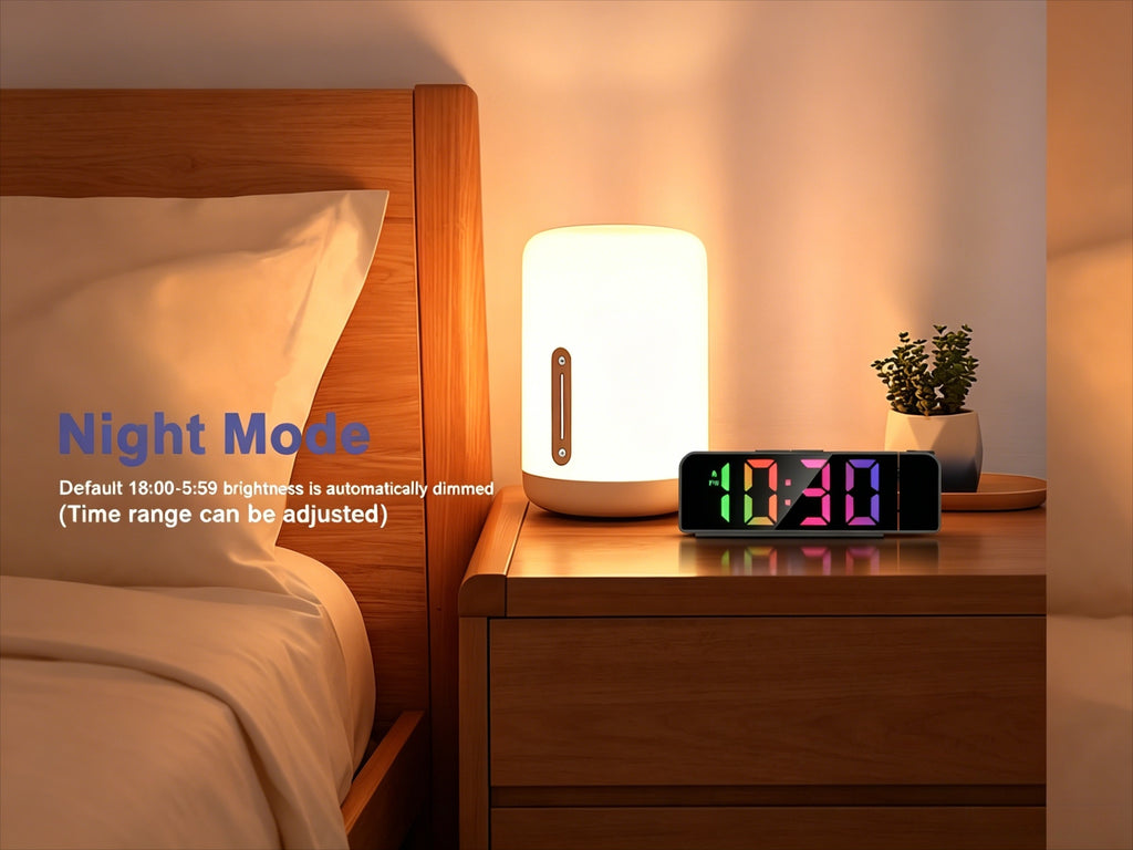Projection Alarm Clock, Ceiling Projection Alarm Clock, 7.7-inch Large Display Screen, LED Digital Clock, Snooze Function, Bedroom And Living Room Clock, USB Charging, Night Mode, Projection Alarm Clock, Suitable for Bedroom, Office And Travel.