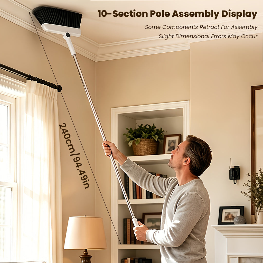 2-In-1/3-In-1/4-In-1 Broom with Dustpan Combo Set, Non-Stick Hair Cleaning for Hard Floors, Long Handle Sweeping for Living Room, Bedroom, Bathroom, Durable, Easy Storage, Rotatable, Foldable, Efficient Cleaning, Flexible Design, Fast Dust Removal