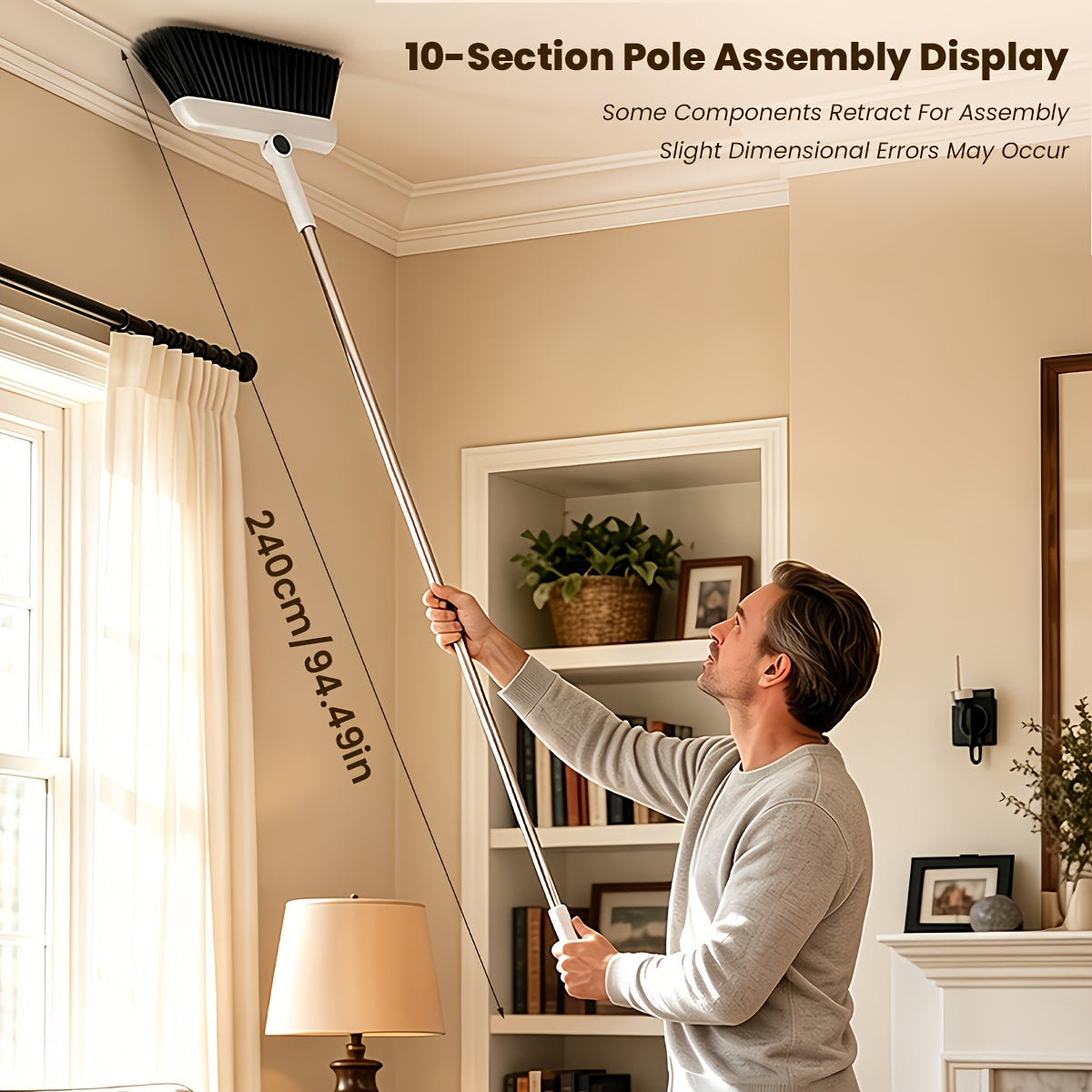 2-In-1/3-In-1/4-In-1 Broom with Dustpan Combo Set, Non-Stick Hair Cleaning for Hard Floors, Long Handle Sweeping for Living Room, Bedroom, Bathroom, Durable, Easy Storage, Rotatable, Foldable, Efficient Cleaning, Flexible Design, Fast Dust Removal