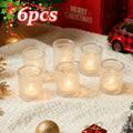 Glass Votive Candle Holders, 6, 12 or 24 Pack in Frosted, Pink, Blue or Green for Wedding Tables, Holiday Centerpieces and Home Decor