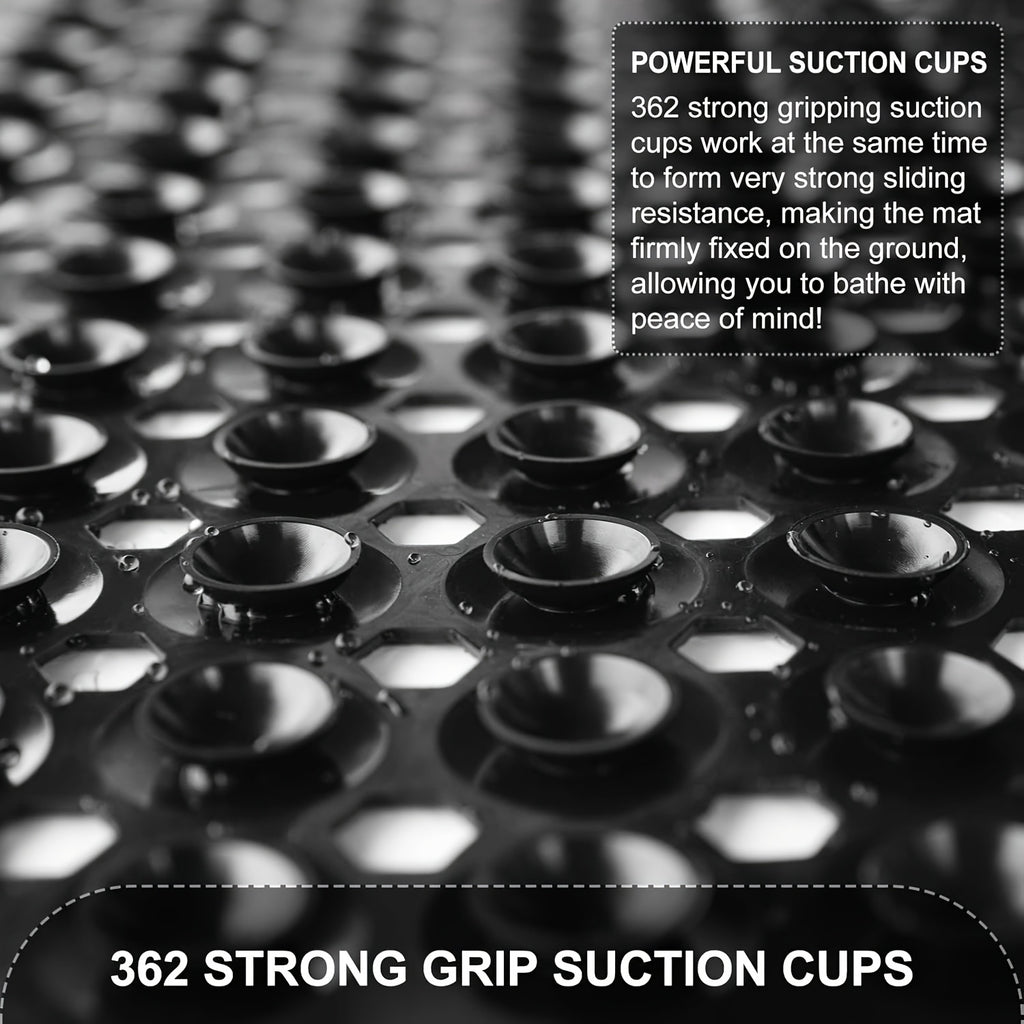 Extra Long Non-Slip Bath Mat with Suction Cups - Large Bath, Machine Washable Quick-Dry Shower Carpet with Drain Holes, Non-Slip Bathtub Mat for Bathroom, Shower, Tub - Enhanced Safety & Comfort, Wet Area Protection, Textured Surface, Durable Construction