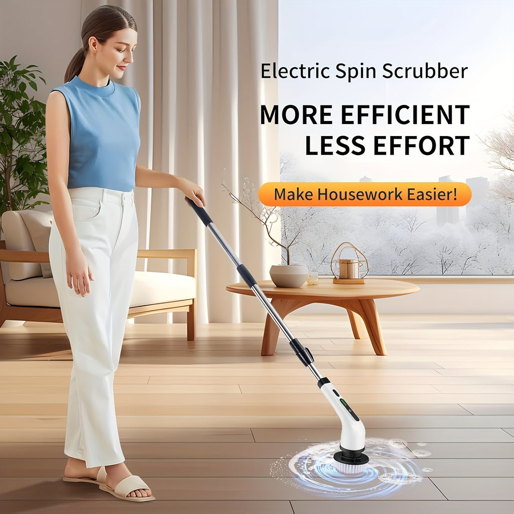 2026 Electric Rotating Cleaning Brush, USB Charging, Shower Brushes with 9 Brush Heads, Dual Speed Adjustment, Retractable Handle, Suitable for Bathtubs, Tiles, Floors, Cars, Christmas Gifts, Cleaning Tools, Household Essentials, Household Cleaners