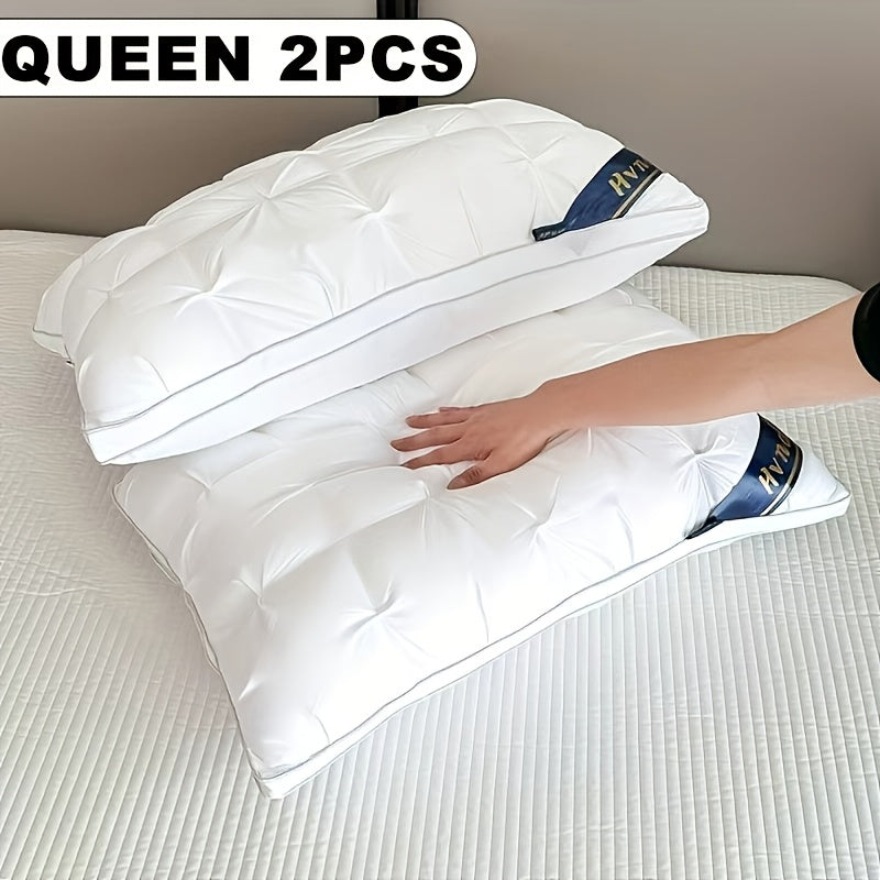 Hotel Collection Bed Pillows Set of 2, Soft Sleeping Pillow Pair with Resilient Loft and Cooling or Thick Plump Style Options for Home and Guest Bedrooms