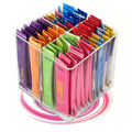 Drink Mix Packet Organizer with Square Rotating Storage Rack, 4.5 Inch Option for Powdered Beverage Pouches and Everyday Kitchen Organization