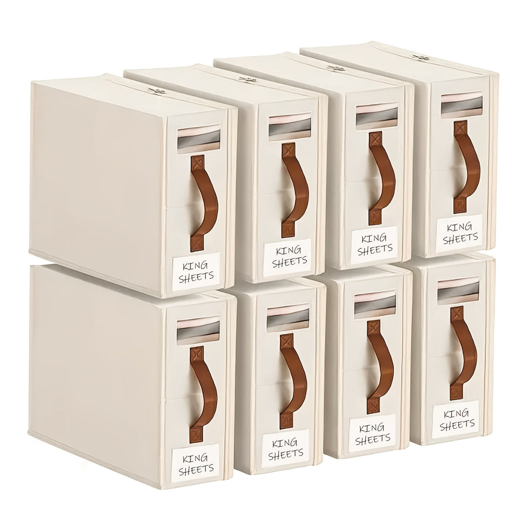 Storage Bed Sheet Organizer, Bed Sheet Storage Boxes And Clothing Storage Boxes, Suitable for Wardrobes, Under Beds, And Closets, Can Store Clothes, Bed Sheets, Down Quilts, Etc, Box with Transparent Window