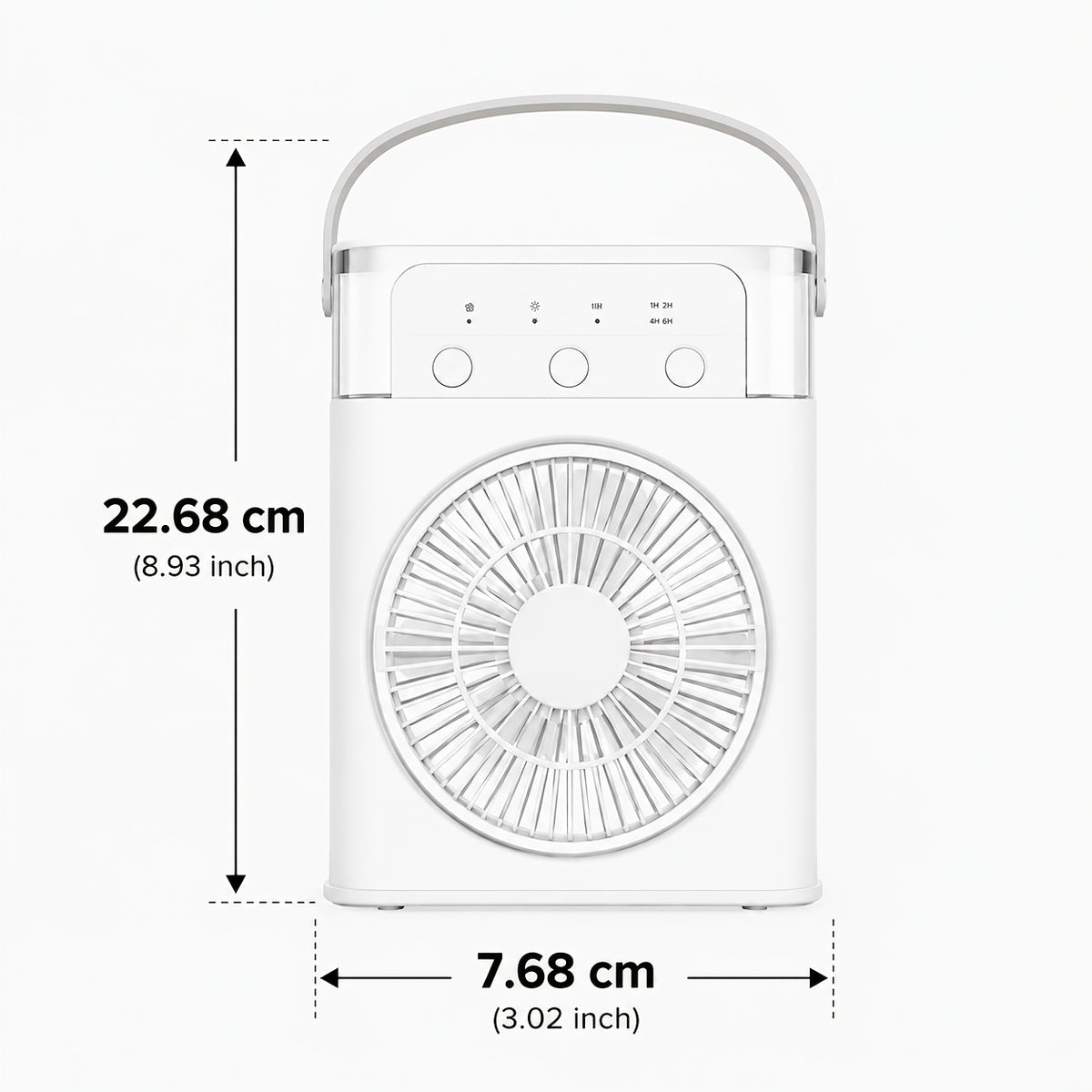 Portable USB Mist Fan With A Powerful 3300mAh Rechargeable Battery, Three Wind Speeds And Two Mist Modes, Comes With A Seven-color LED Mood Light And Timer Function, Perfect For Bedrooms, Offices, Dorms, And Camping To Help Ease The Summer Heat.