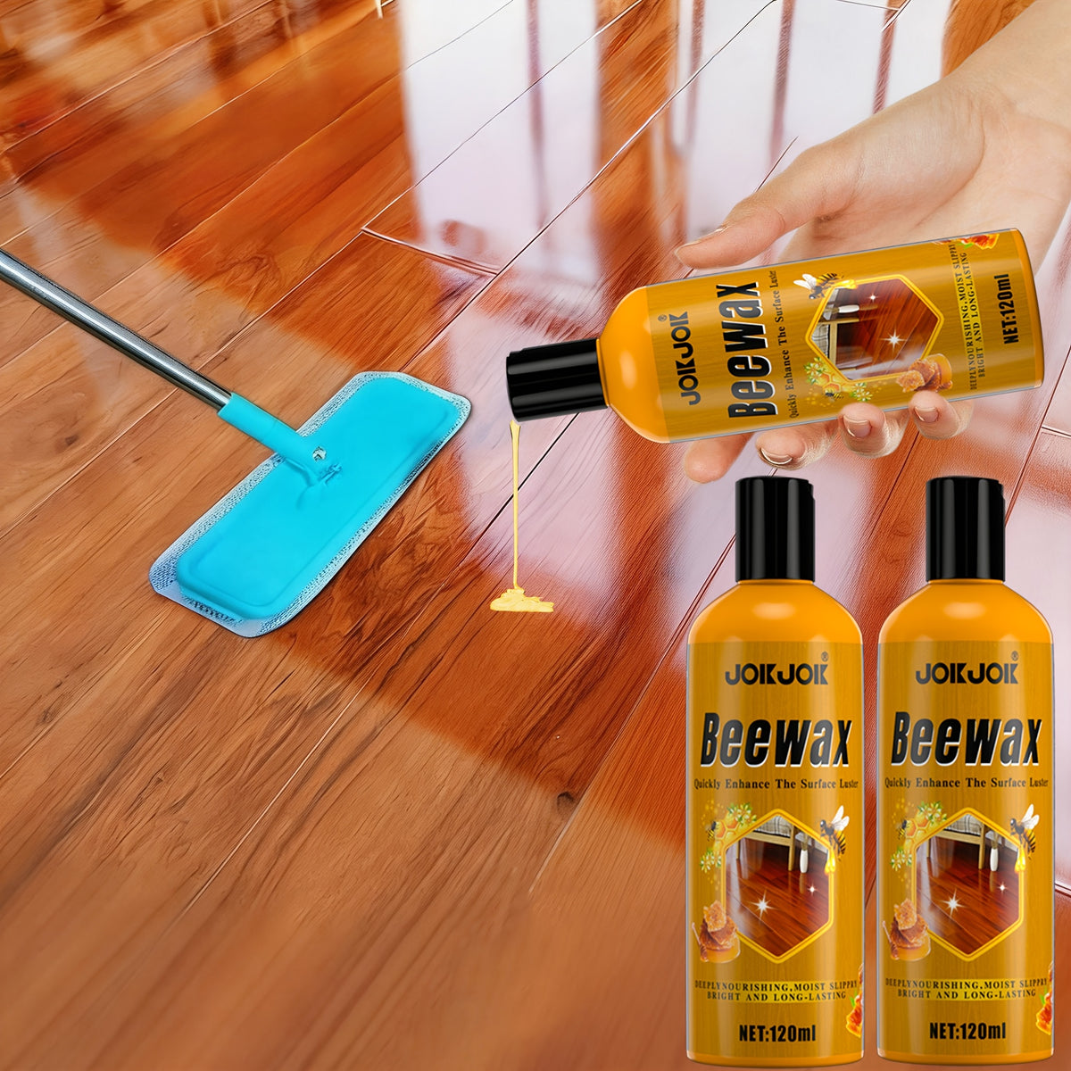 3pcs Professional-Grade Natural Beeswax Wood Repair & Care Kit | Deeply Moisturizes To Prevent Dryness And Cracks | Suitable For Solid Wood Furniture, Floors, Countertops, Doors & Windows | Eliminate Dullness And Scratches, Easily Restore Like-New