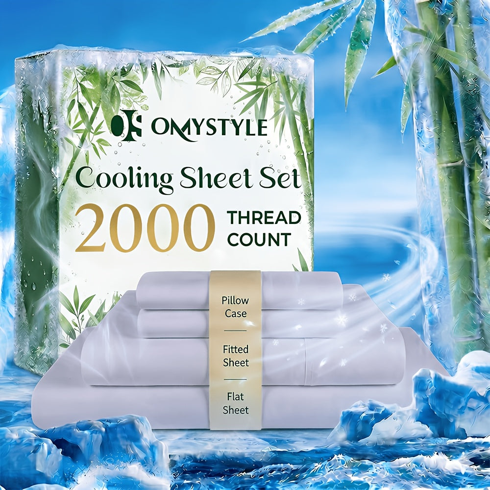 4pcs/6pcs Bamboo Cooling Queen Size Sheet Set - Children Bedding, Breathable and Comfortable - Fit for Hot Sleepers and Sweats, Pillowcases, Flat Sheet and Fitted Sheet - A Perfect Gift