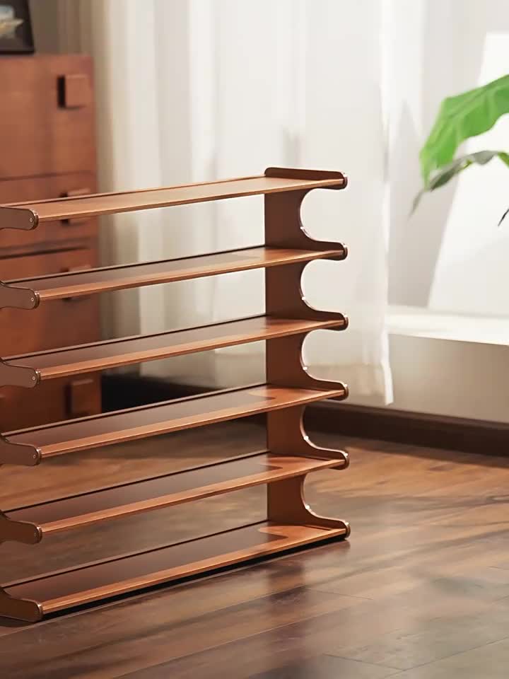 3/5/6 Layer Bamboo Shoe Rack, Bamboo Shoe Storage Solution, Multi-layer Independent Sorting Rack, Easy to Assemble, Saves Space, Suitable for Entrances, Living Rooms, Bedrooms, And Garages.