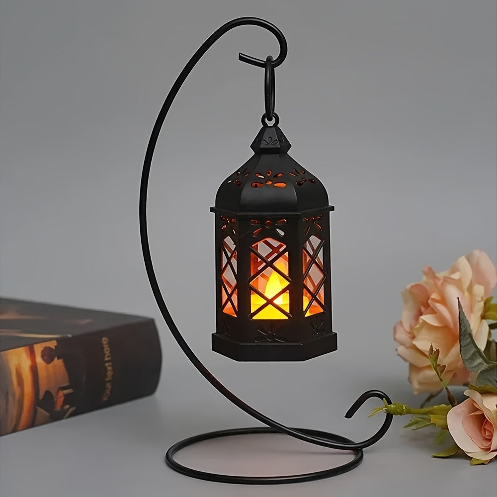 Set of 12 LED Lanterns, Decorative Candle Lanterns, Vintage Hanging Lanterns, Moroccan Style for Wedding And Christmas Decor, Halloween Decorations, And Table Centerpieces