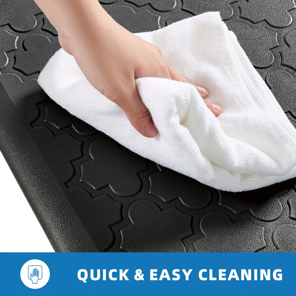 Kitchen Mat- Anti Fatigue Mats for Kitchen Floor- Non Slip Cushioned Rugs for Standing, Kitchen, Floor, Office, Sink, Laundry Room, Black