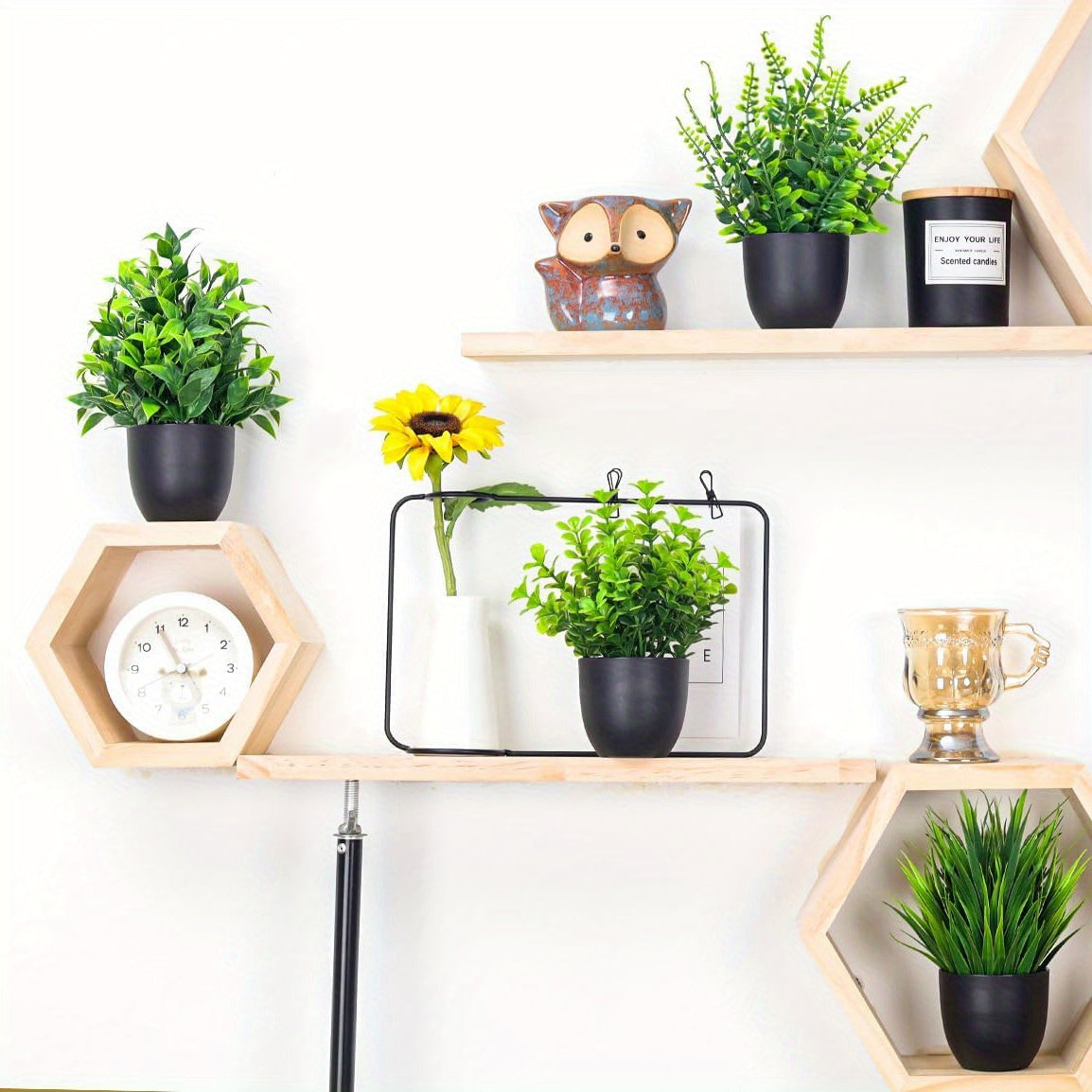 Simulated Plants 4 Pack Artificial Plants Small Artificial Plants Black Bathroom Accessories Used for Bathroom Home Office Indoor Desktop Decoration