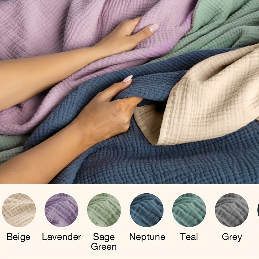100% Muslin Blankets 6 Layers, Cooling Blanket, Room Decor Blanket, Perfect Holiday Gifts, Breathable & Lightweight, Camping Stuff, Soft Gauze Blanket, Suitable For New Year, Christmas Gifts