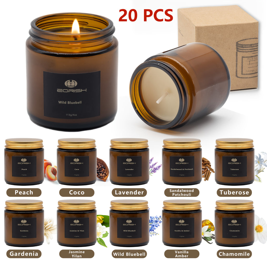 20pcs Scented Candle Gift Set - 80oz - Women's Soy Candle Gift, Perfect for Birthdays, Employee Appreciation, Mother's Day, Graduation, Nurses, Girlfriends, Wives, Sisters, Moms, Christmas, and Thanksgiving Gifts