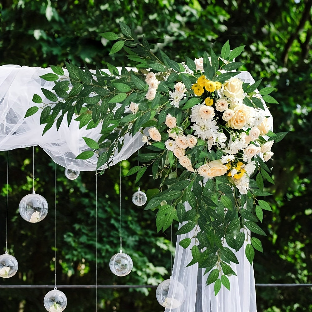16/ 24/32pcs Italian Ruscus Greenery Stems, 27.6in Artificial Green Leaf Garland Vines Hanging Spray For Wedding Arch Bouquet Filler Table Centerpieces Home Decor