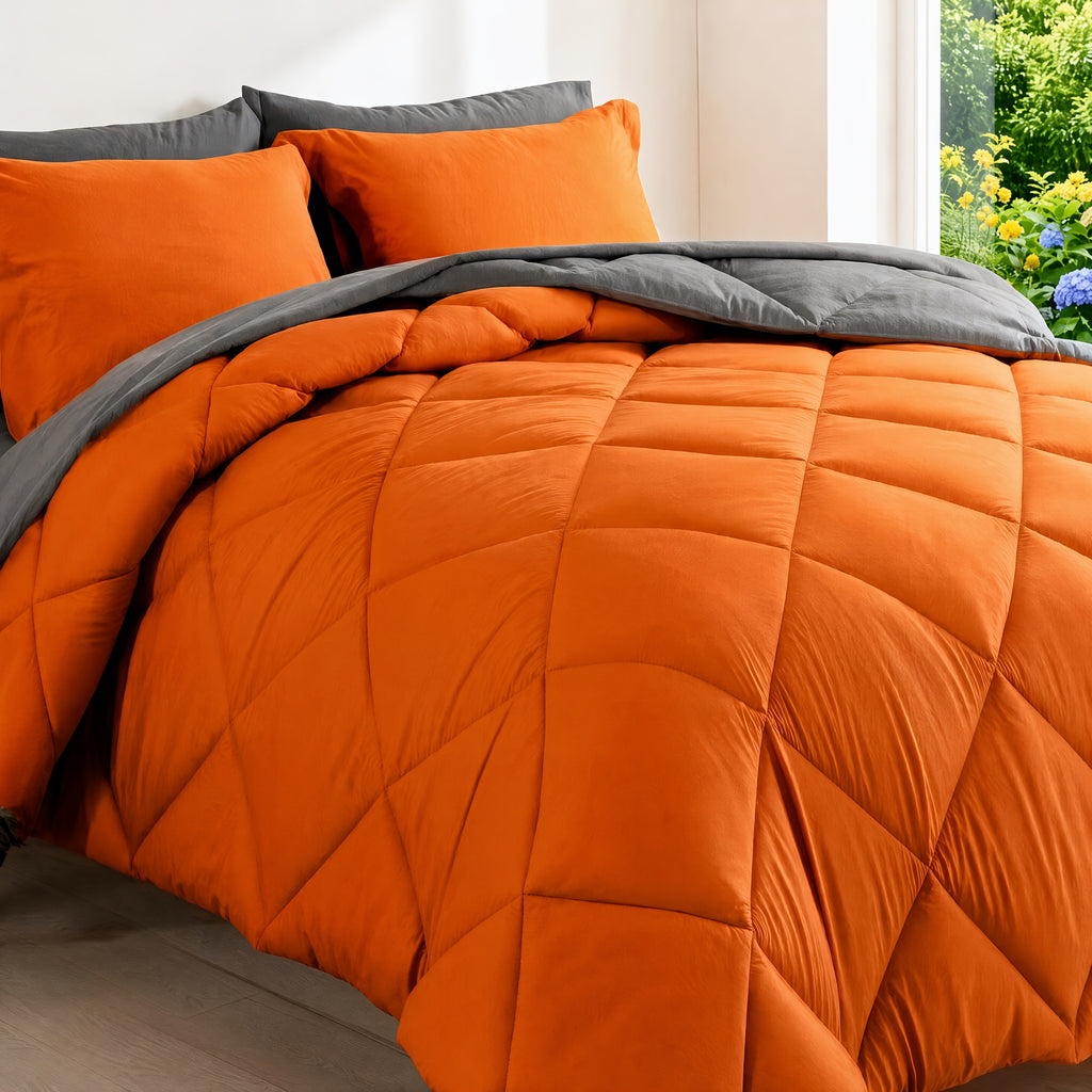 Cosybay 7 Piece Luxurious Comforter Set Queen/King/Full Size, Bed In A Bag Bedding Includes 1 Comforter, 1 Bed Sheet, 1 Fitted Sheet, 2 Pillowcases, 2 Pillow Shams, Soft Complete Bedding for Home Hotel, Perfect for Halloween Holiday, Birthday