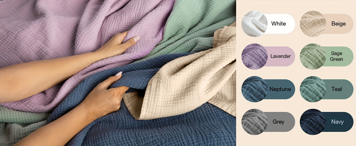 100% Muslin Blankets 6 Layers, Cooling Blanket, Room Decor Blanket, Perfect Holiday Gifts, Breathable & Lightweight, Camping Stuff, Soft Gauze Blanket, Suitable For New Year, Christmas Gifts
