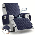 Waterproof Recliner Seat Protector with Pocket, Single-Piece Washable Non-Slip Chair Cover with Adjustable Strap in Five Colors for Dog and Cat Homes