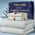 Bamboo Sheet and Pillowcase Set, 3 or 4 Piece Soft Cooling Bedding with Deep Pocket Fitted Sheet in 12 Colors for Twin Full Queen King