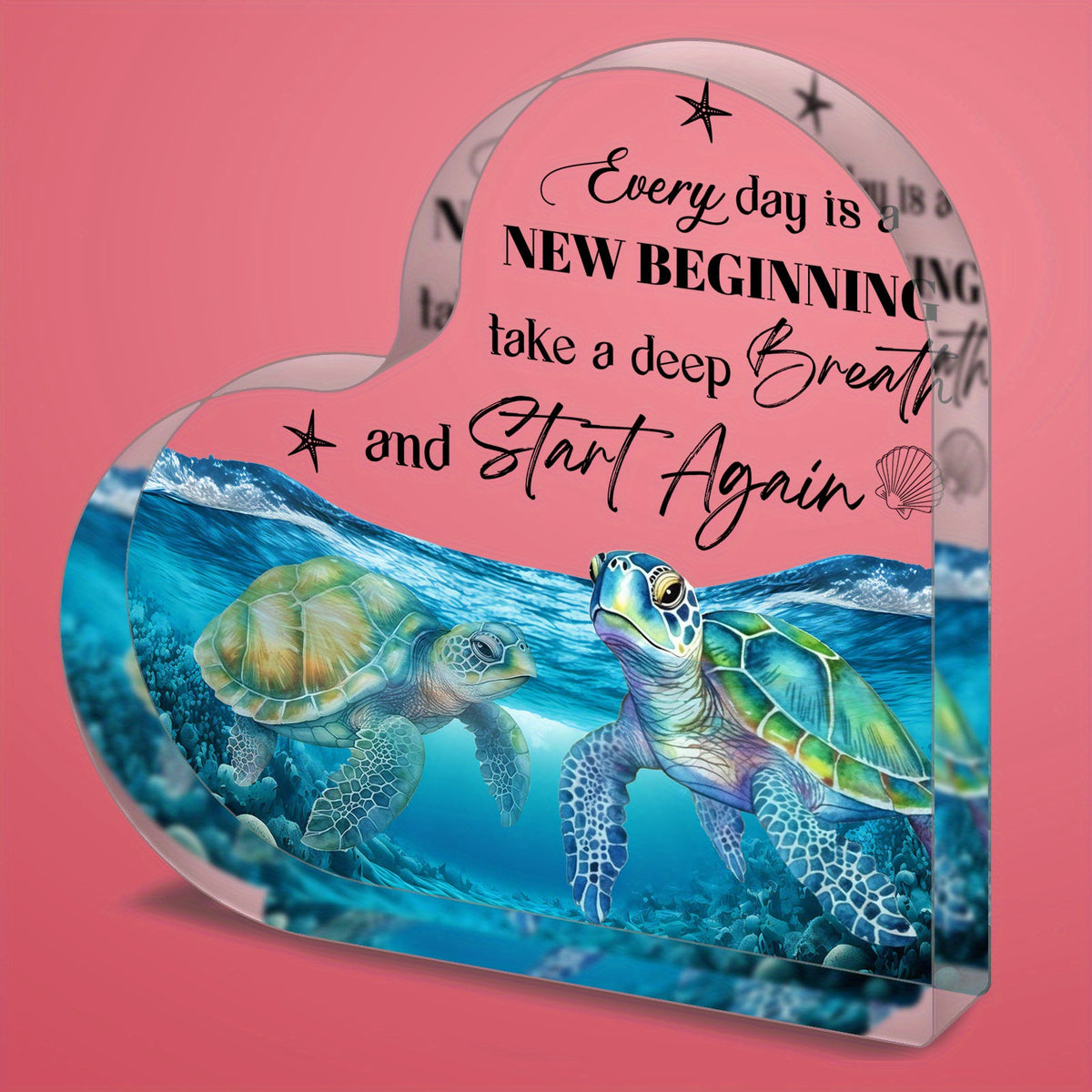 1pc, Blue Sea Creatures Acrylic Desktop Decoration - Perfect Birthday Or Exchange Gift For Bedroom, Kitchen, Living Room, Or Office Decor - Unique Sea Turtle Design
